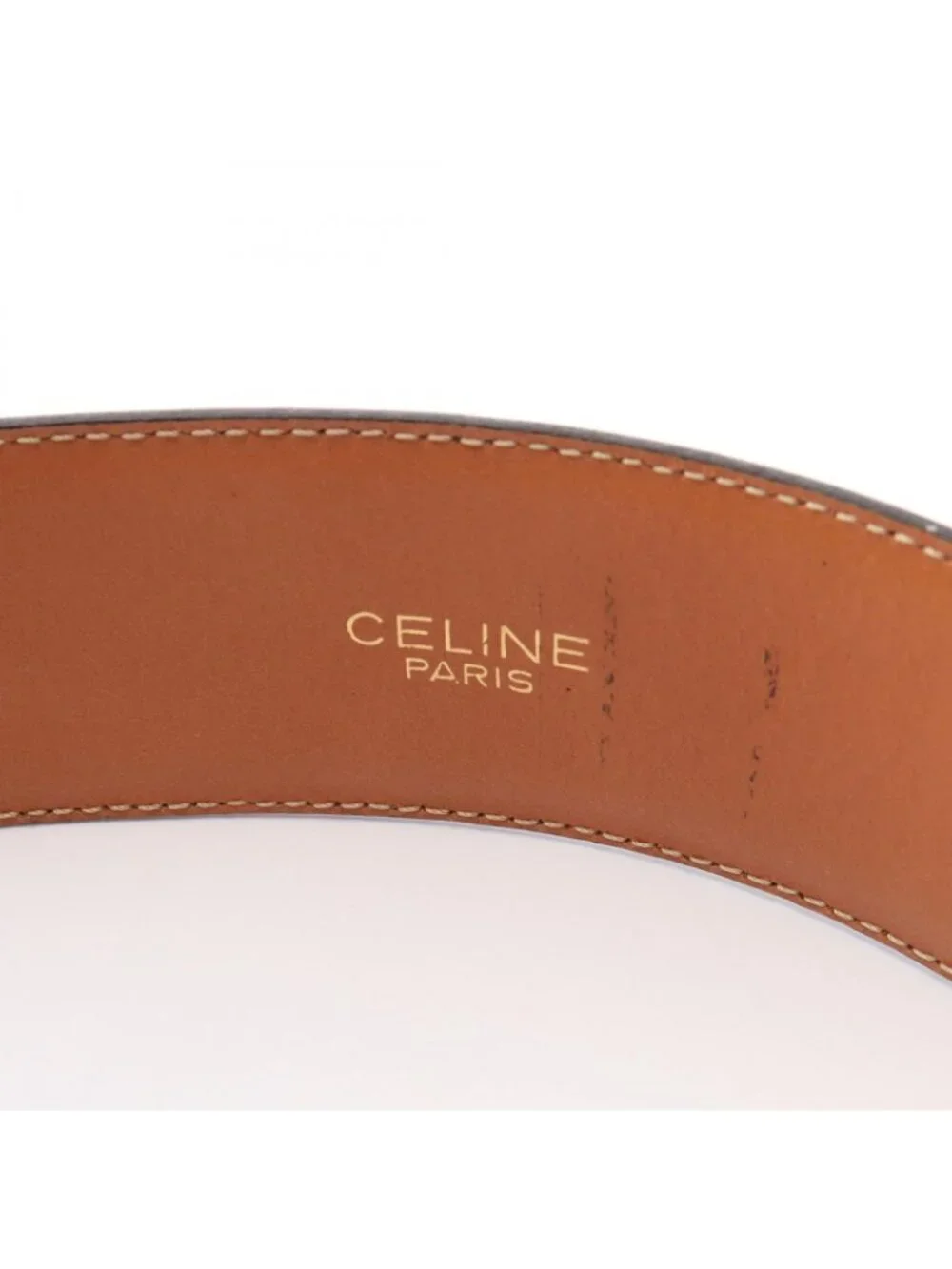 Celine Belt Saluki Gold Patent Leather